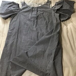 Women’s size 16 J. Howard navy & White Gingham cold Shoulder Dress